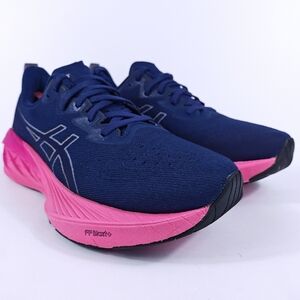 Asics NovaBlast 4 Womens 9.5 Cushioned Lightweight Running Shoes Blue Pink